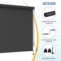Wisteria Lane 10' x 8' Outdoor Roller Shade, Black: view 5