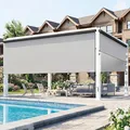 Wisteria Lane gray 10 foot by 8 foot outdoor roller shade