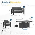Wisteria Lane 4 Piece Aluminum Patio Set, Fire Pit: view 2