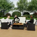 Wisteria Lane 4 Piece Outdoor Patio Furniture Set, Beige: view 3