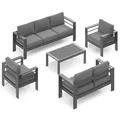 Wisteria Lane 5 Piece Patio Furniture Set, Grey: view 2