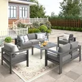 Wisteria Lane grey 5-piece outdoor sectional patio furniture set