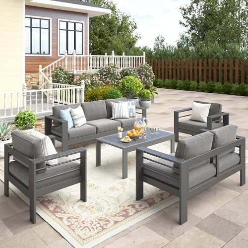 Wisteria Lane grey 5-piece outdoor sectional patio furniture set