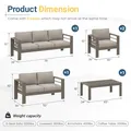 Wisteria Lane 5 Piece Patio Furniture Set, Khaki: view 3