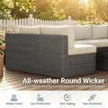 Wisteria Lane 7 Piece Wicker Patio Furniture Set, Beige: view 3