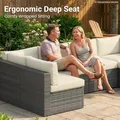Wisteria Lane 7 Piece Wicker Patio Furniture Set, Beige: view 4