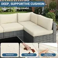 Wisteria Lane 7 Piece Wicker Patio Furniture Set, Beige: view 5