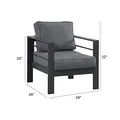Wisteria Lane Aluminum Outdoor Patio Sofa, Light Grey: view 2