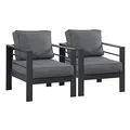 Wisteria Lane Aluminum Outdoor Patio Sofa, Light Grey: view 3