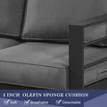 Wisteria Lane Aluminum Outdoor Patio Sofa, Light Grey: view 4